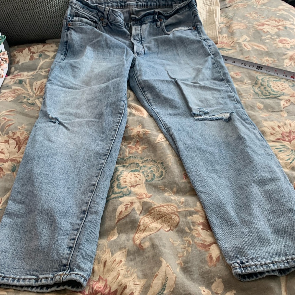 High rise straight jeans